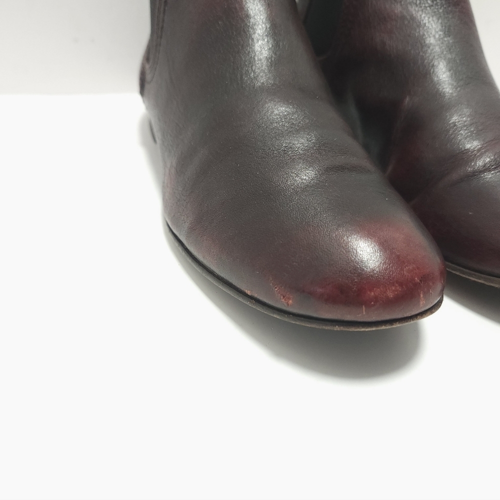 Frye Jillian Chelsea Womens Ankle Boots Size 8 M Oxblood Slip On Vintage Patina - Picture 5 of 10